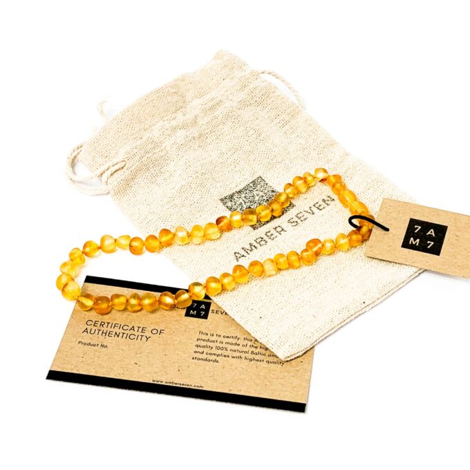 raw honey baltic amber necklace for baby