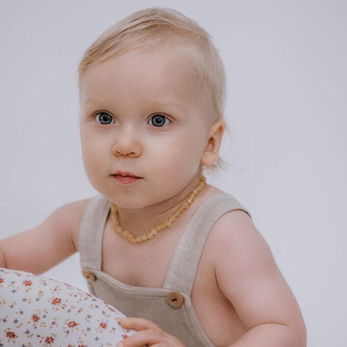 milky amber baby necklace and bracelet