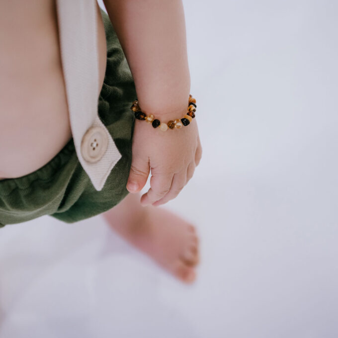 multi color amber teething bracelet
