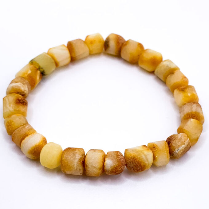 unpolished white amber bracelet