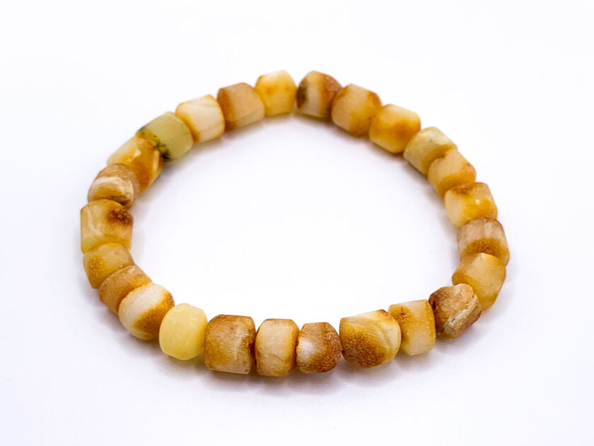 unpolished white amber bracelet