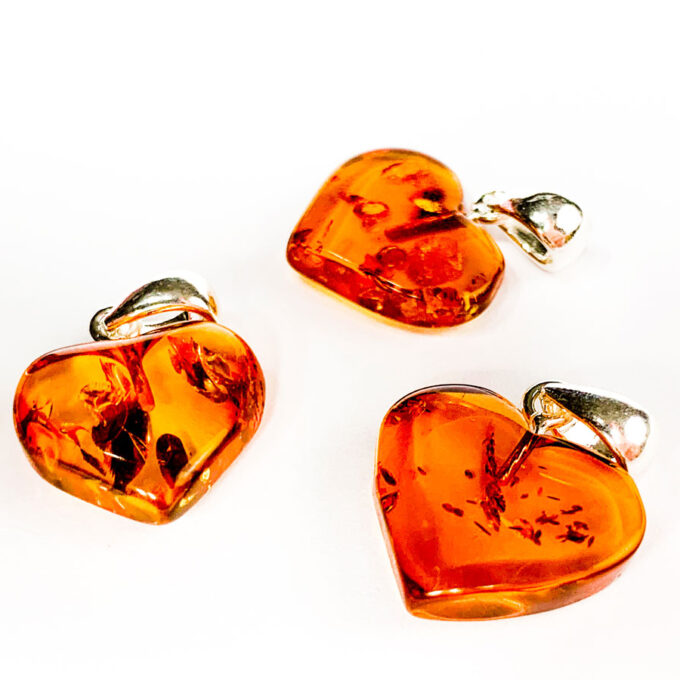 amber heart pendant