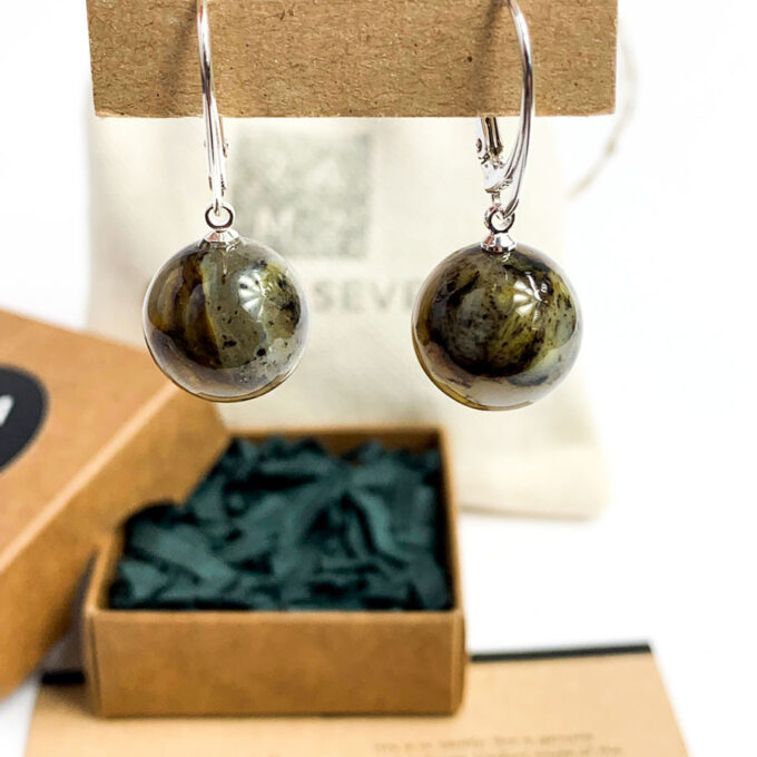 green crystal earrings