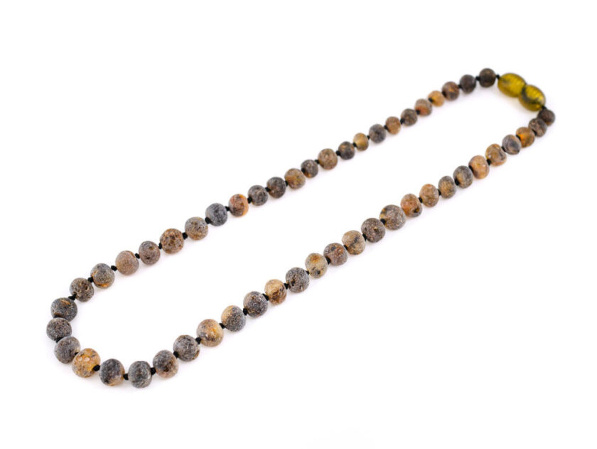 raw green baltic amber necklace