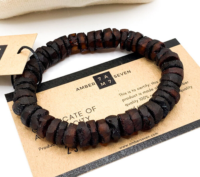 men amber gemstone bracelet