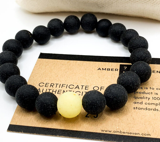 matte amber bracelet for men