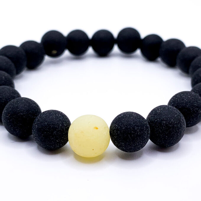 matte black amber bracelet