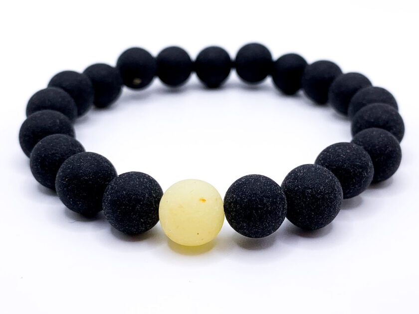 matte black amber bracelet